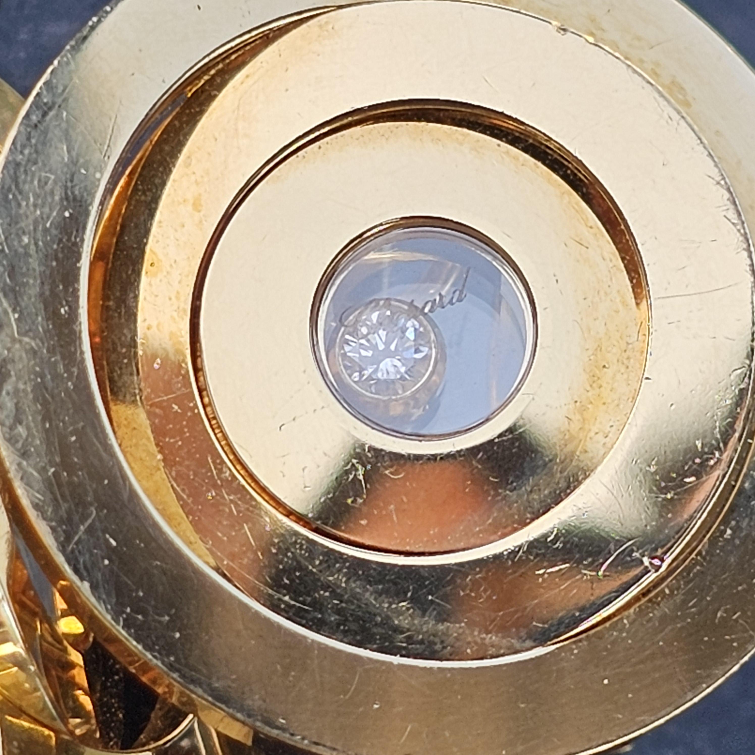 Chopard Happy Spirit Range 3 Cirlces Diamond Earrings 18k Yellow gold 22.3g Corte redondo en venta