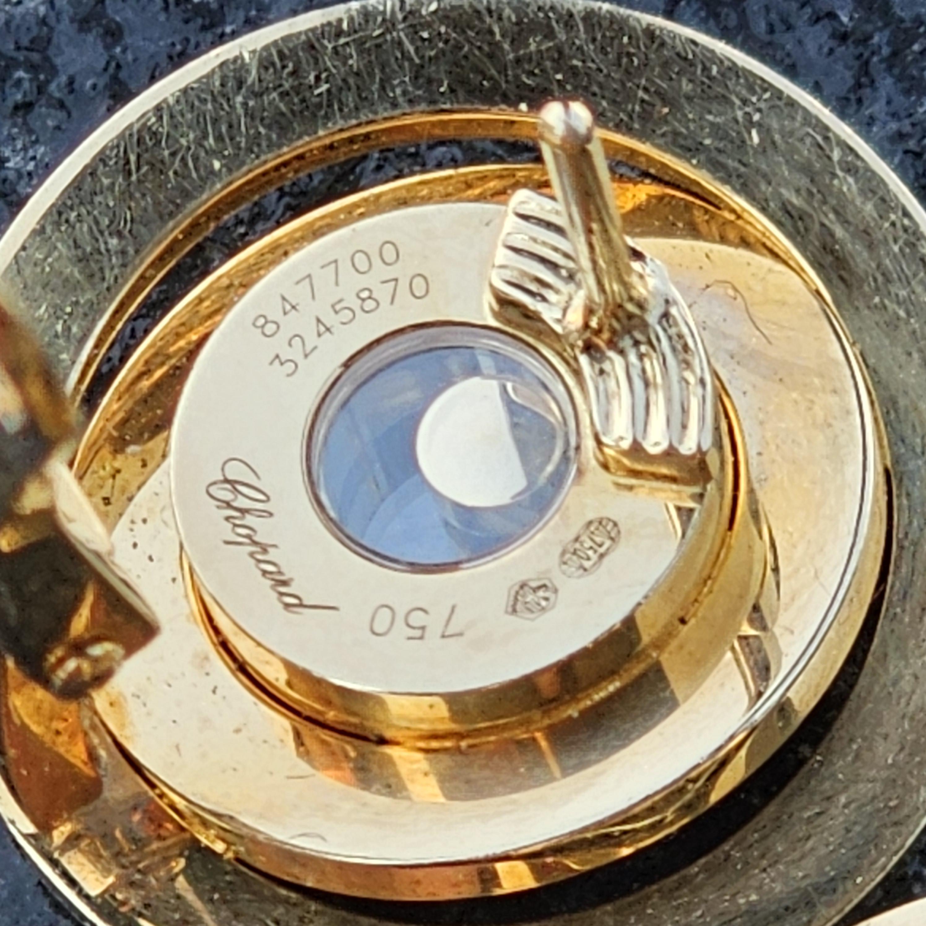 Chopard Happy Spirit Range 3 Cirlces Diamond Earrings 18k Yellow gold 22.3g en venta 1
