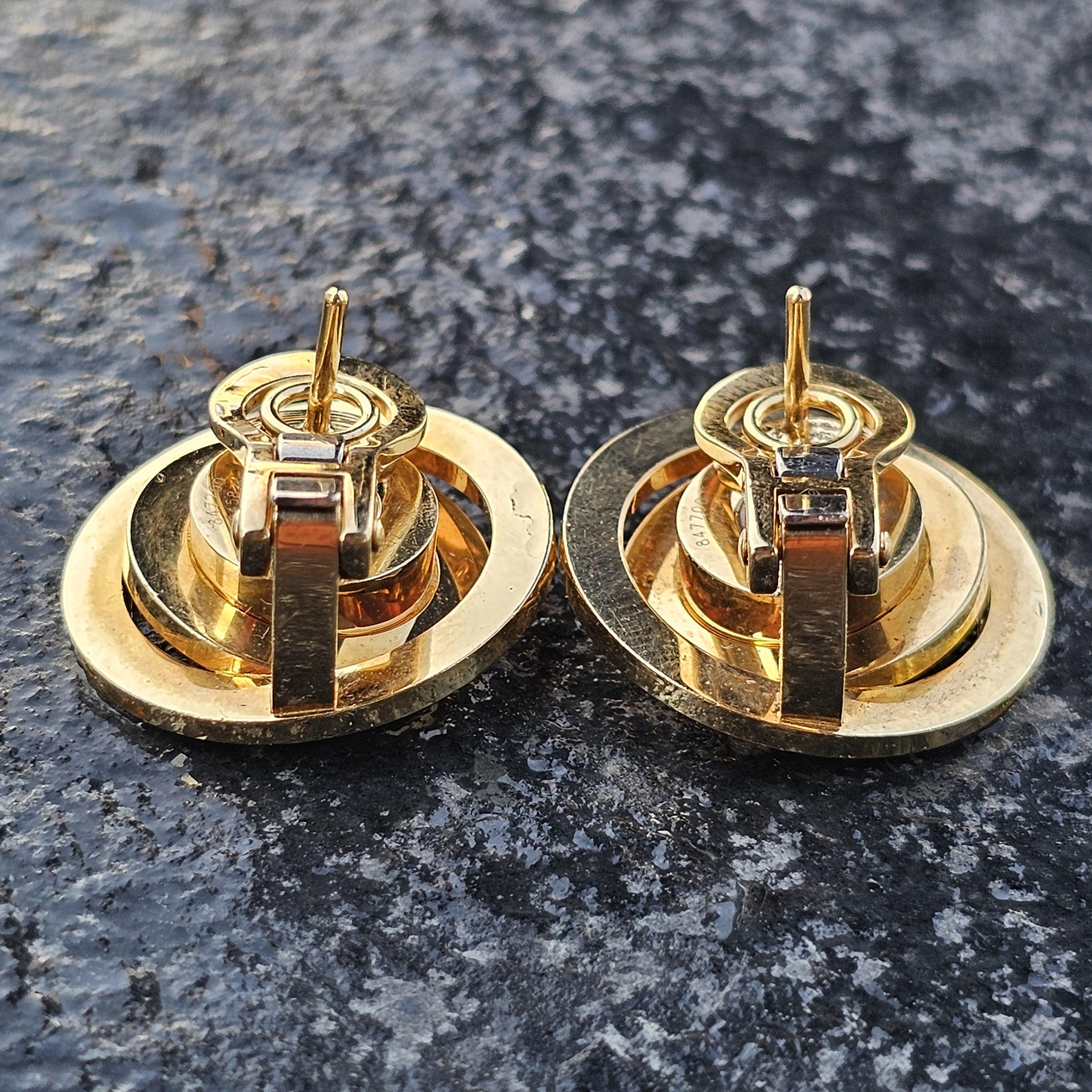 Chopard Happy Spirit Range 3 Cirlces Diamond Earrings 18k Yellow gold 22.3g en venta 4