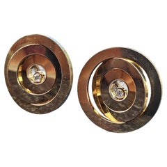 Chopard Happy Spirit Range 3 Cirlces Diamond Earrings 18k Yellow gold 22.3g