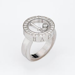 Chopard Happy Spirit Ring Schwebender Diamant Nachlass 18k Weißgold Gr. 6 Schmuckstücke