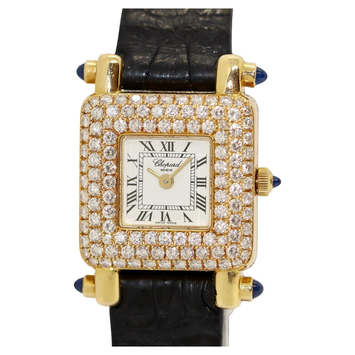 Chopard Happy Sport Montre pour femme en or 18 carats, diamants et saphirs Réf. 419-1