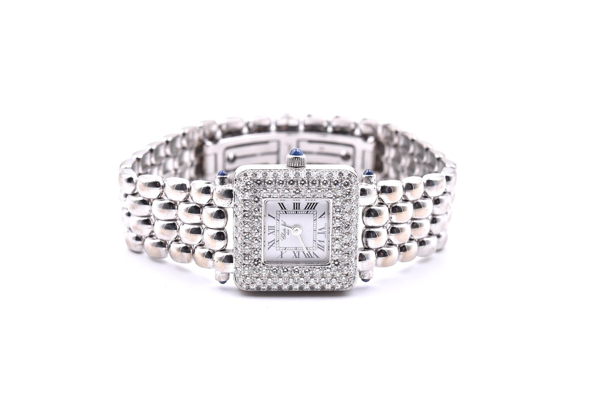 Chopard Happy Sport 18 Karat White Gold Diamond Watch Ref. 491-1 In Excellent Condition In Scottsdale, AZ