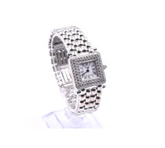 Chopard Happy Sport 18 Karat White Gold Diamond Watch Ref. 491-1