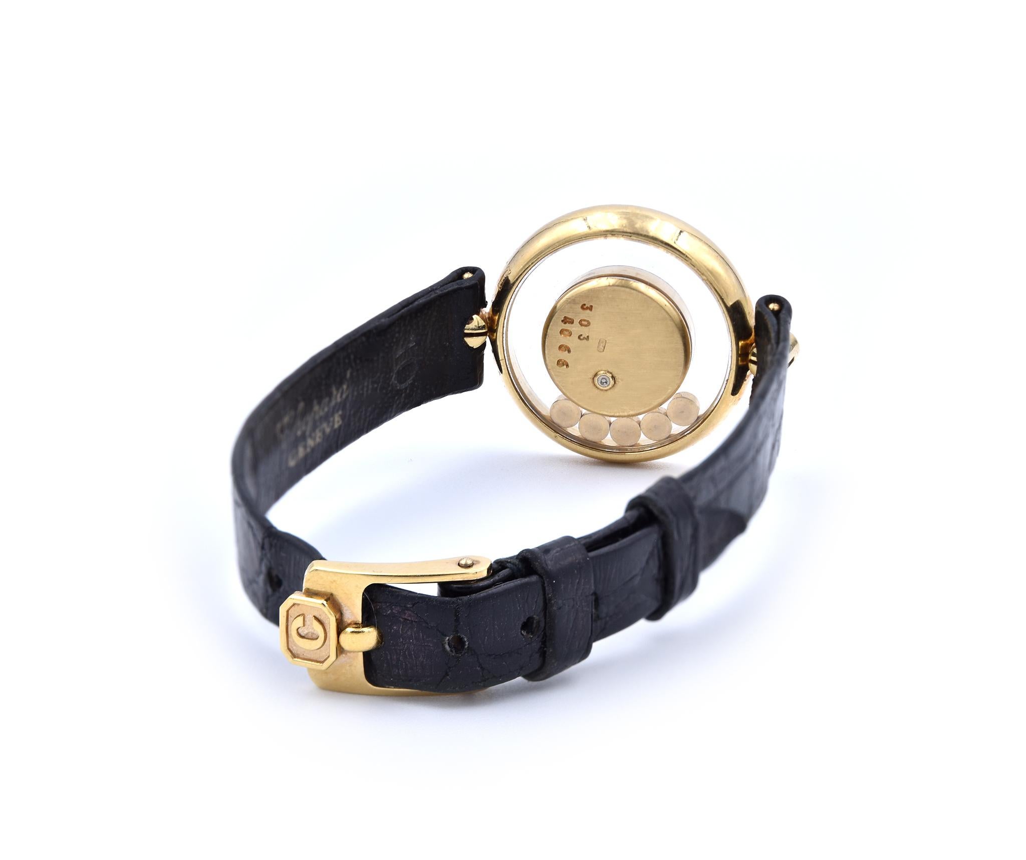 Women's Chopard Happy Sport 18 Karat Yellow Gold Diamond Watch Ref. 4066
