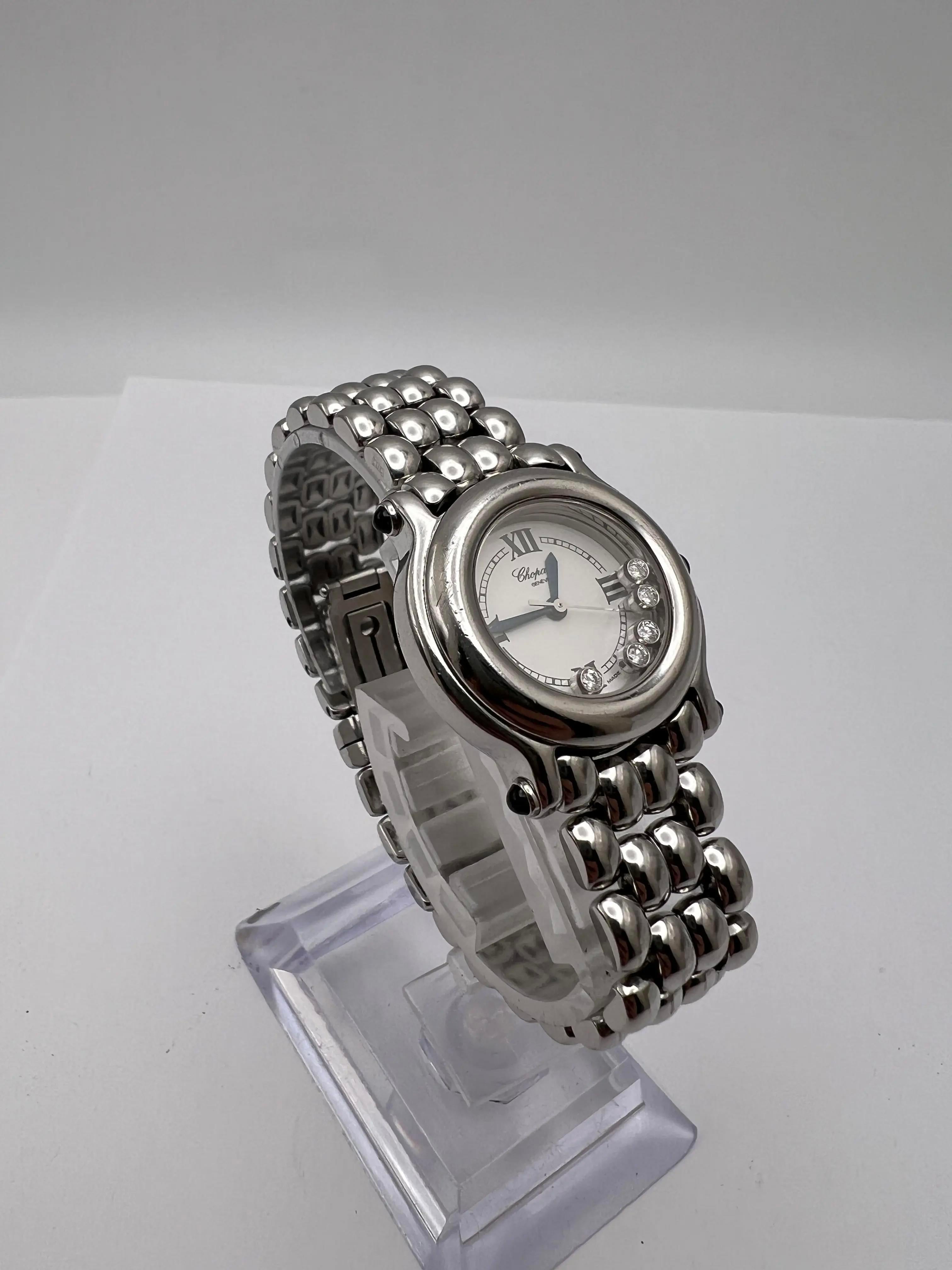 Donna Chopard Happy Sport 26mm 5 Diamanti Galleggianti Quadrante Romano Bianco 27/8250-23 8245 in vendita