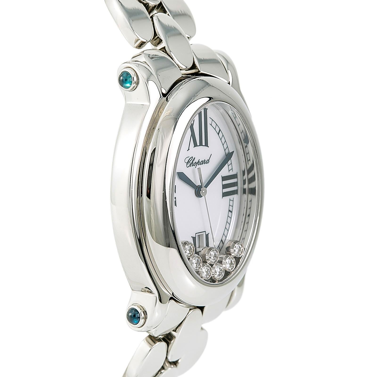Contemporain Chopard Happy Sport 27/8418-23 Women Quartz Watch White Dial SS