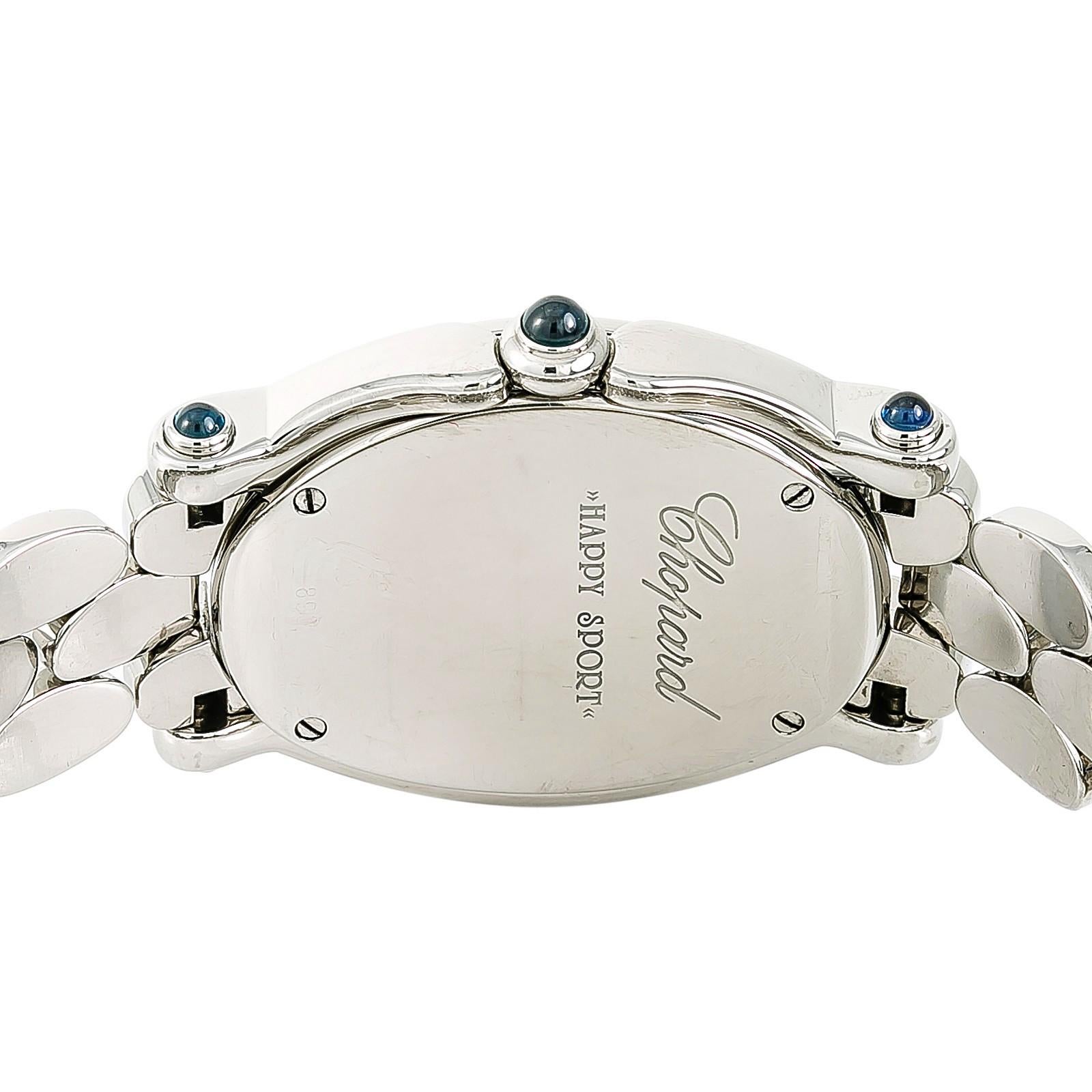 Chopard Happy Sport 27/8418-23 Women Quartz Watch White Dial SS Excellent état à Miami, FL
