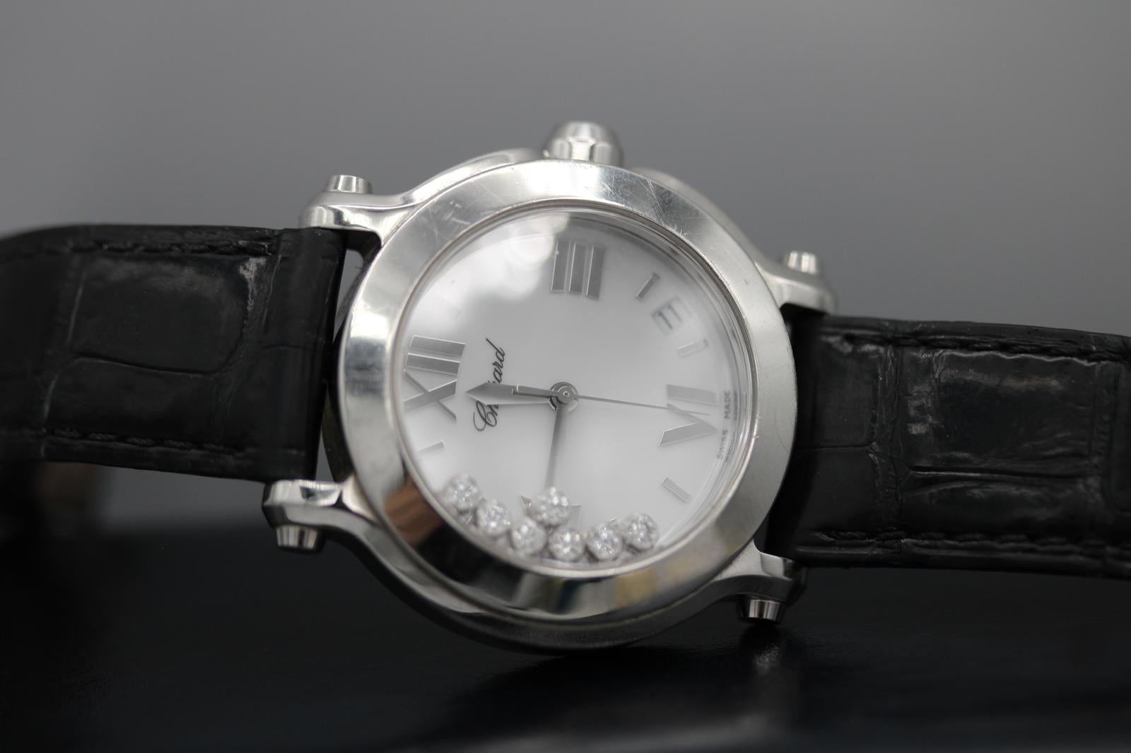 Chopard Happy Sport – 278475-3001 – 7 Floating Diamonds – 2013 – Full Set en vente 6