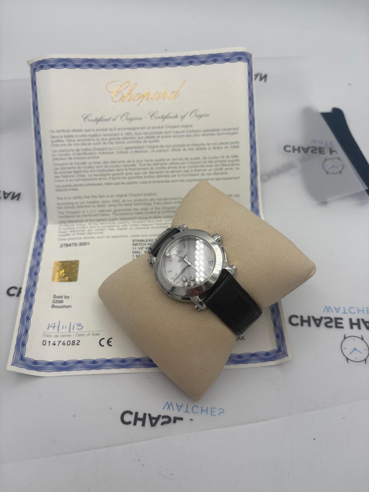 Chopard Happy Sport – 278475-3001 – 7 Floating Diamonds – 2013 – Full Set en vente 7