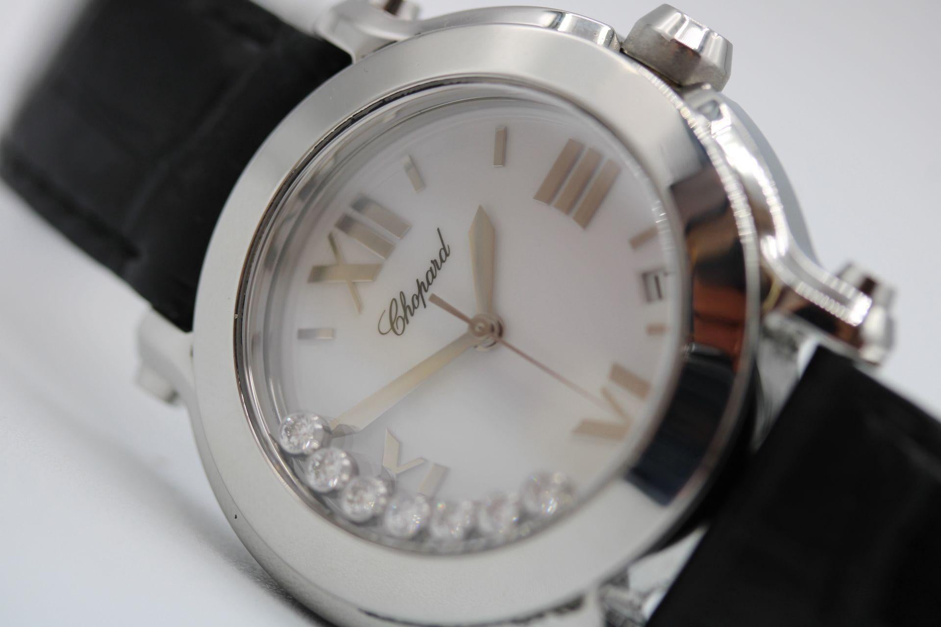 Chopard Happy Sport – 278475-3001 – 7 Floating Diamonds – 2013 – Full Set im Angebot 10
