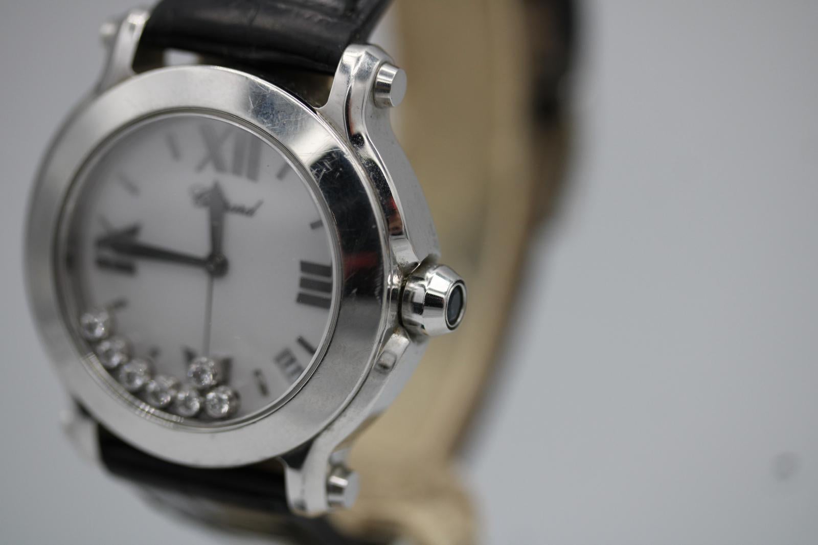Chopard Happy Sport – 278475-3001 – 7 Floating Diamonds – 2013 – Full Set Bon état - En vente à London, GB