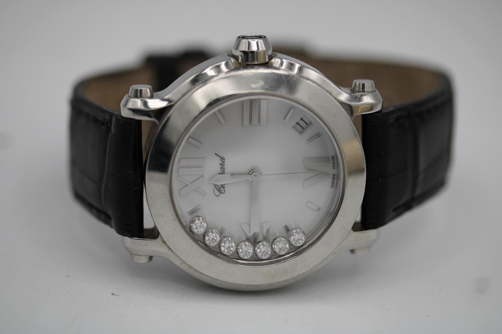 Chopard Happy Sport – 278475-3001 – 7 Floating Diamonds – 2013 – Full Set en vente 1