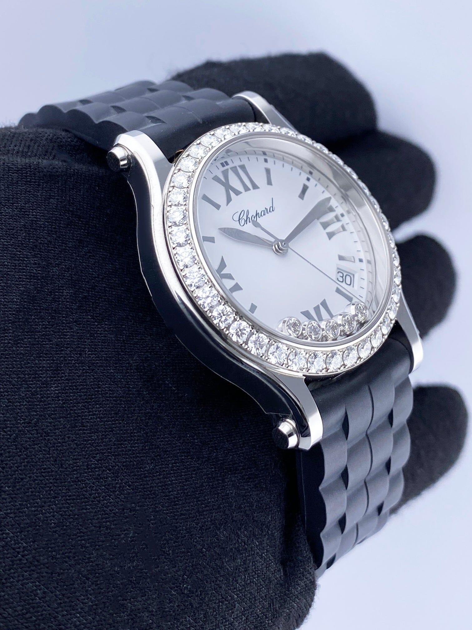 Chopard Happy Sport 278582-3003 Weißes Zifferblatt Damenuhr Box Papiere im Angebot 1