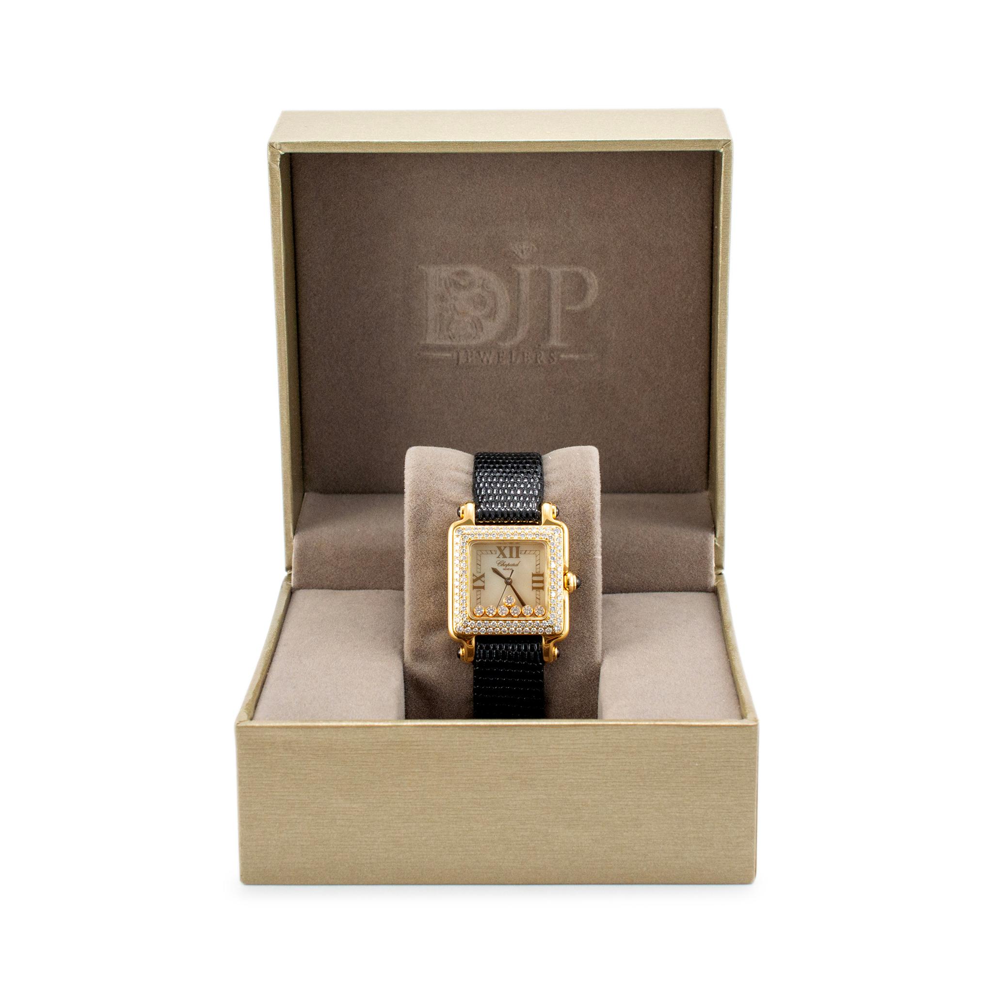 Chopard Happy Sport 27MM 27/6679-23 7 schwebende Diamanten 18K Gelbgold Uhr 6