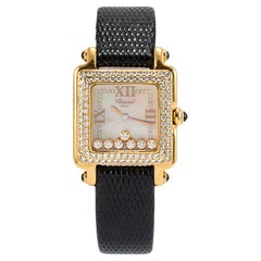 Chopard Happy Sport 27MM 27/6679-23 7 schwebende Diamanten 18K Gelbgold Uhr