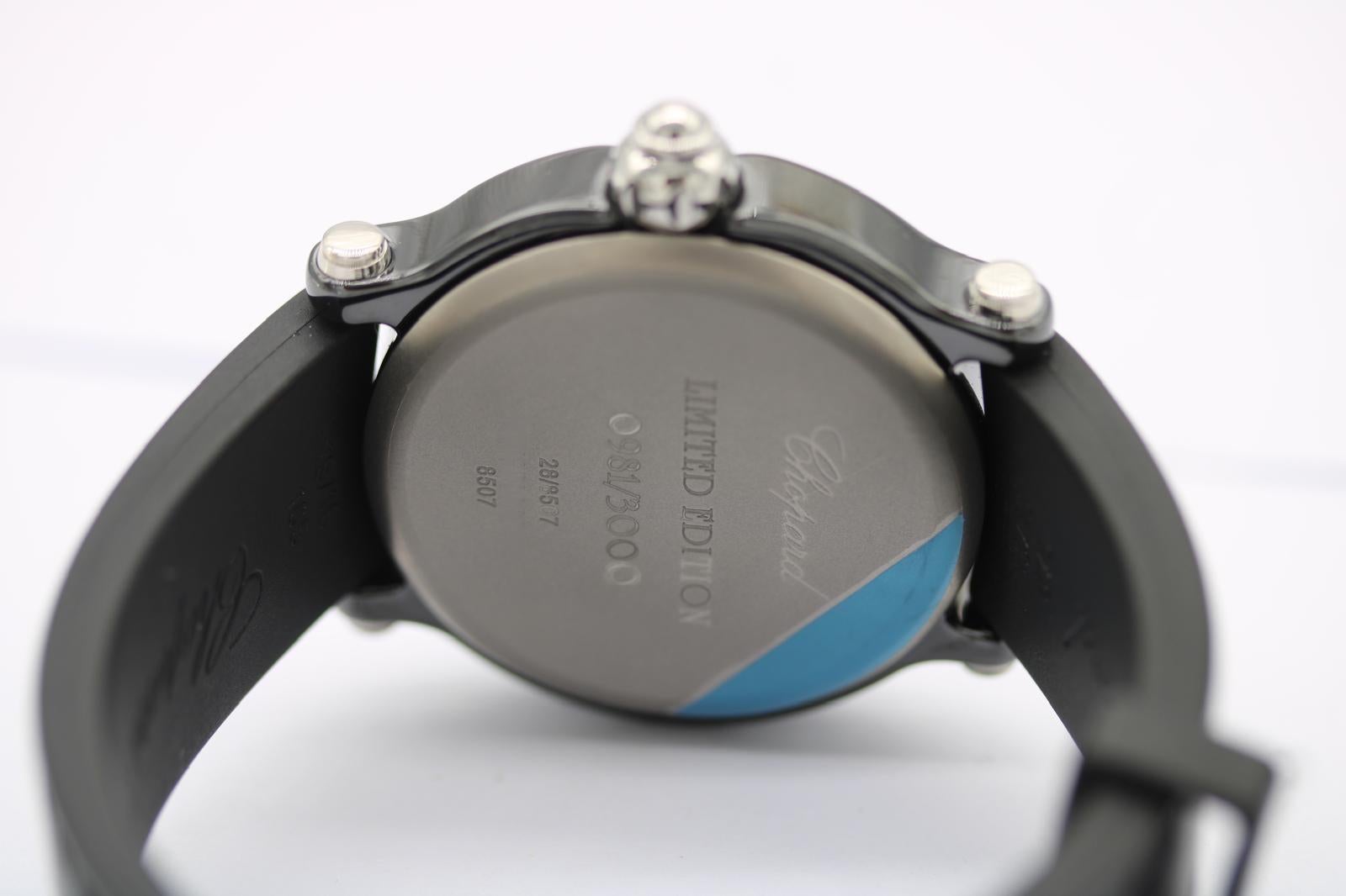 De las mujeres Chopard Happy Sport 28/8507 Cerámica Negra Diamantes Flotantes  Juego completo en venta