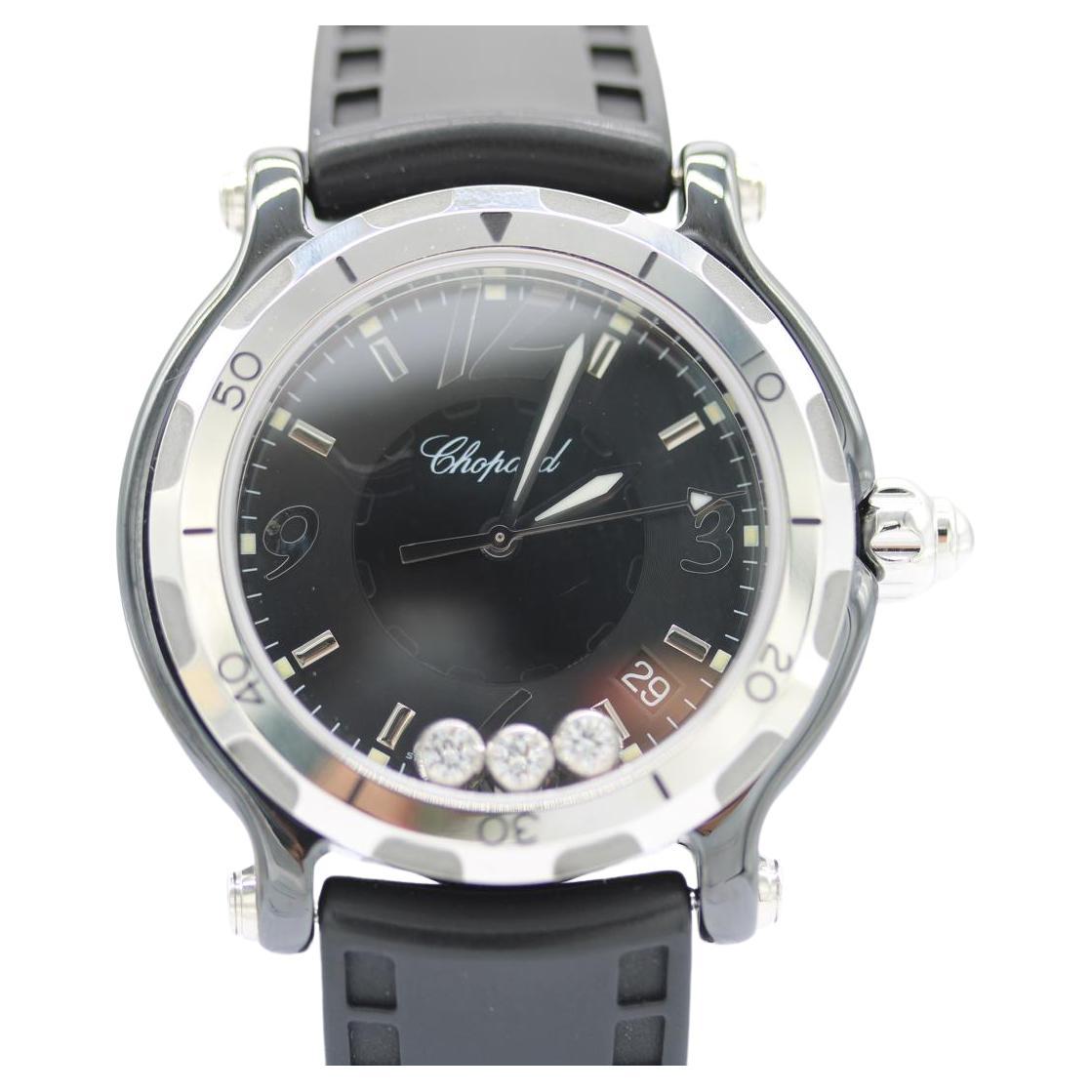 Chopard Happy Sport 28/8507 Cerámica Negra Diamantes Flotantes  Juego completo en venta