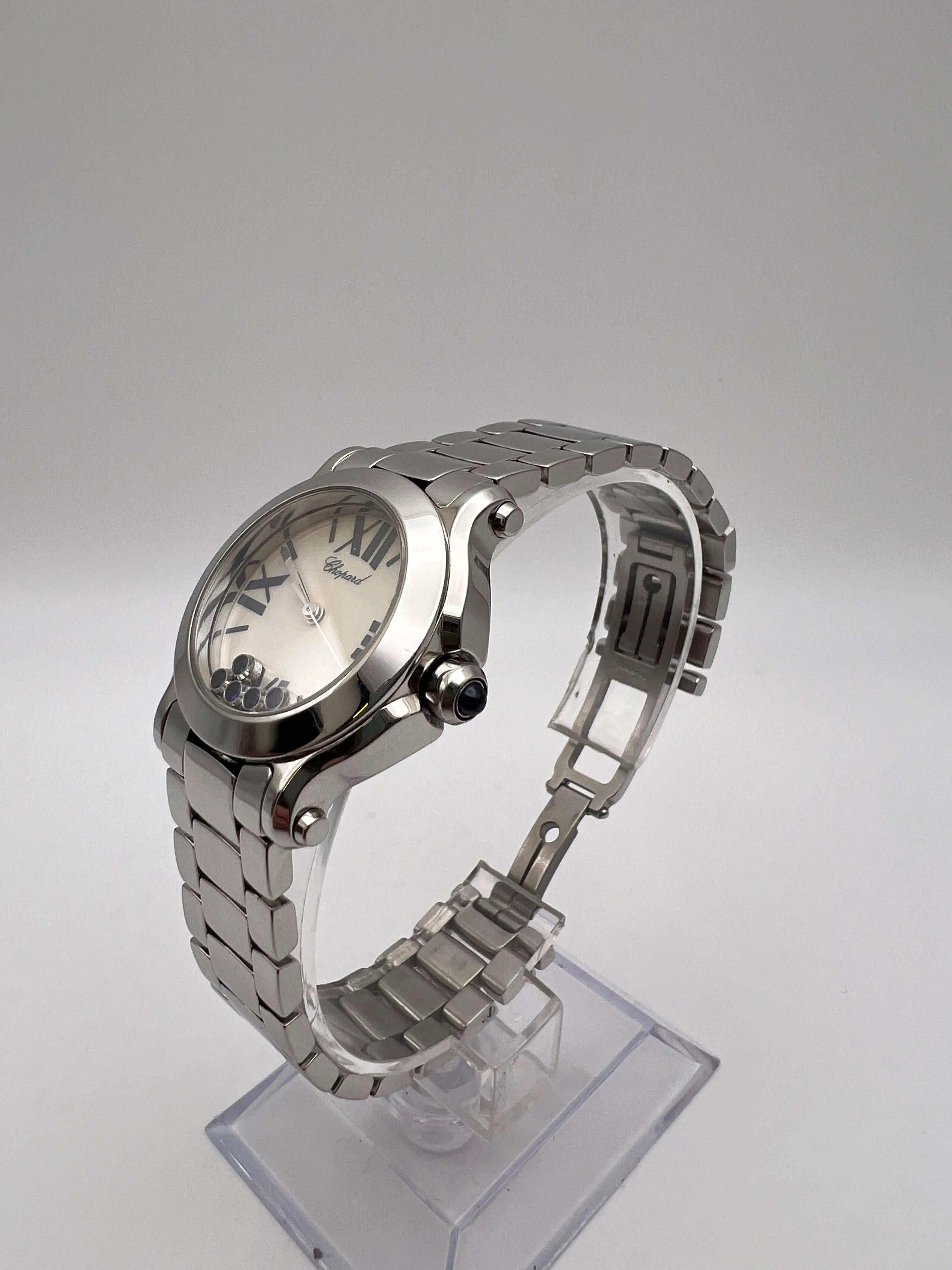 Chopard Happy Sport 30mm Mother Of Pearl Dial 5 Floating Sapphire Quartz 8509 For Sale 2