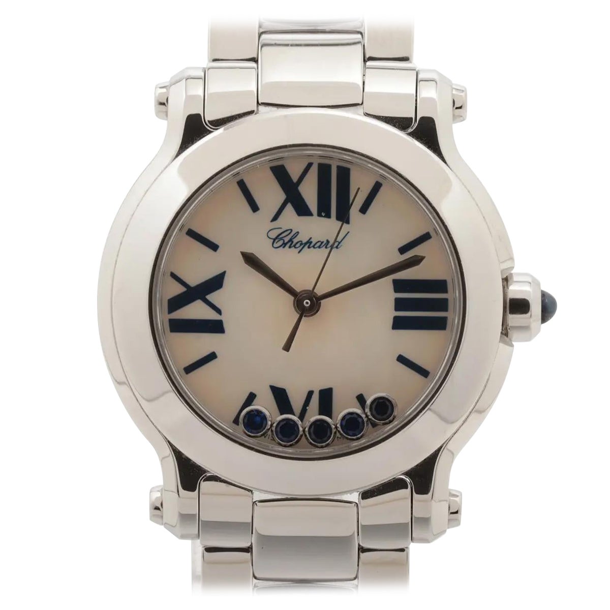 Chopard Happy Sport 30mm Mother Of Pearl Dial 5 Floating Sapphire Quartz 8509 For Sale