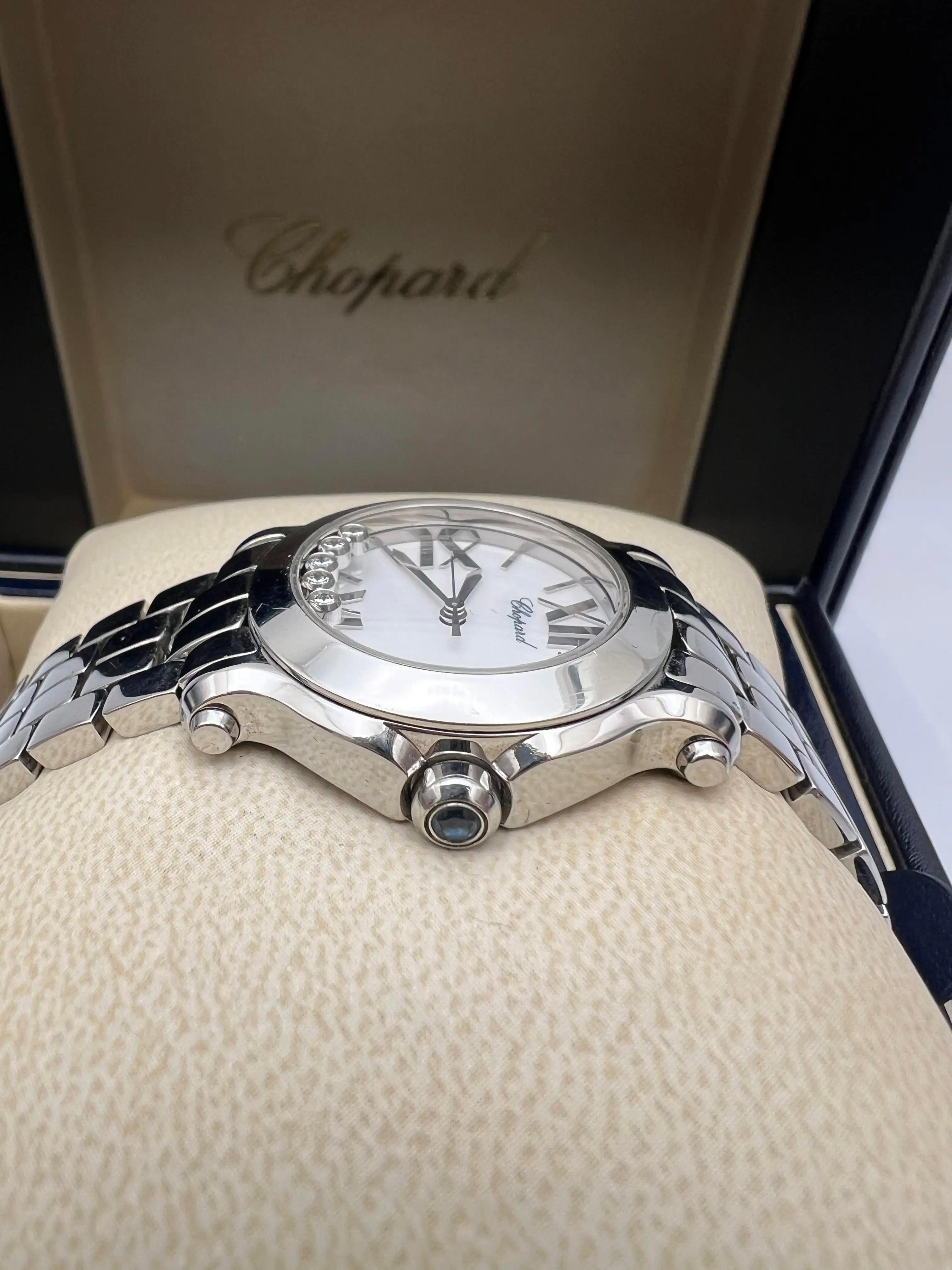 Chopard Happy Sport 5 Diamond 30mm White Roman Dial Box Set 278509-3002 en vente 5