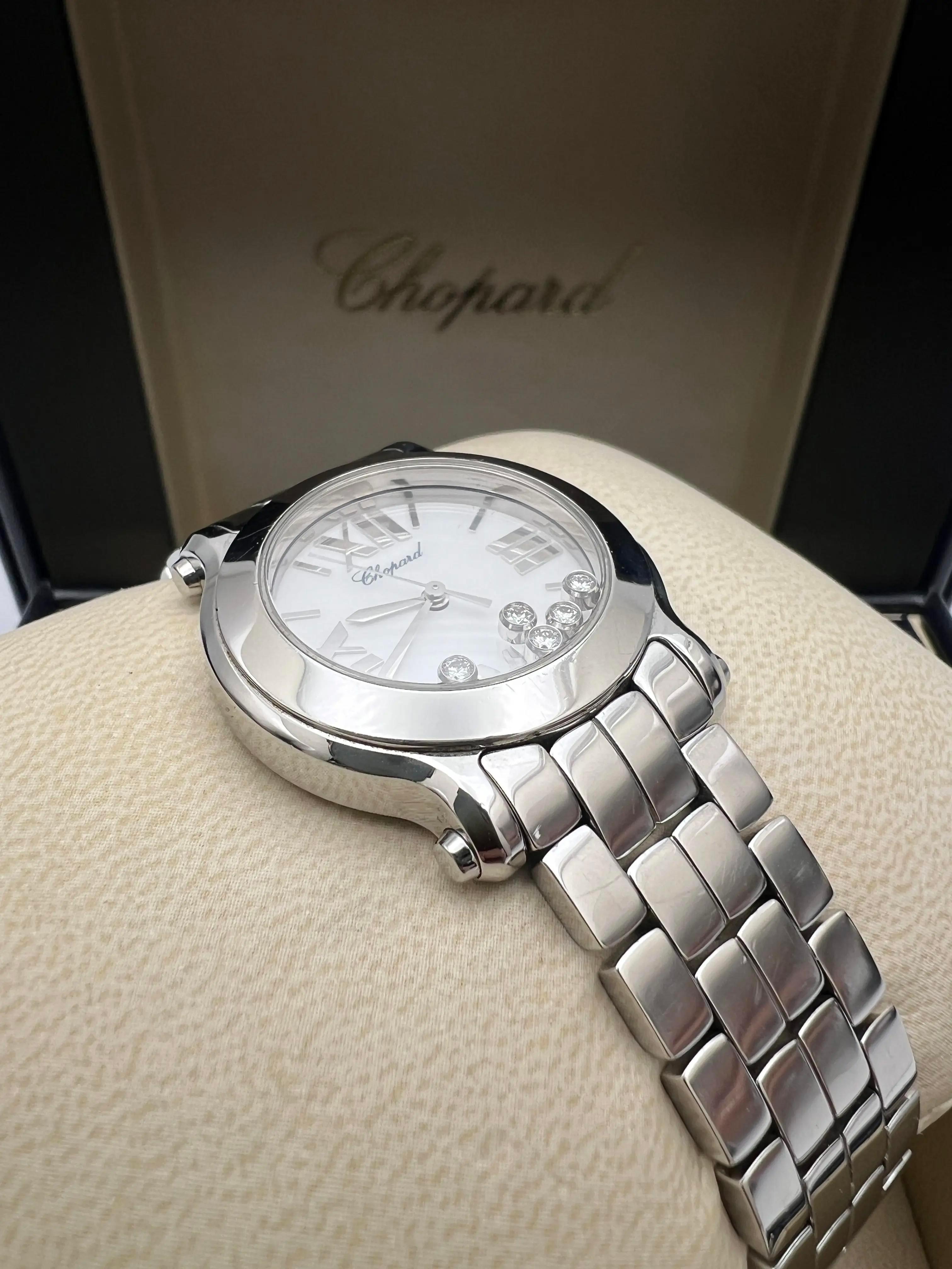 Chopard Happy Sport 5 Diamond 30mm White Roman Dial Box Set 278509-3002 en vente 2