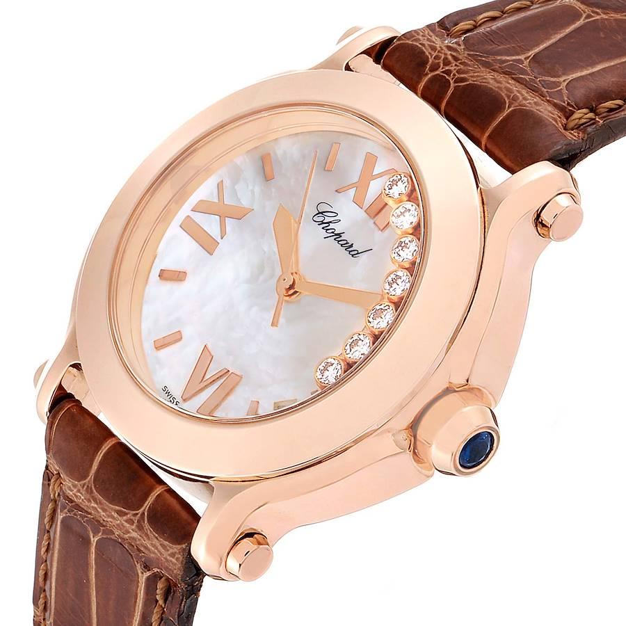 Chopard Happy Sport 7 Schwebende Diamant-Roségold-Damenuhr 7471 im Angebot 2