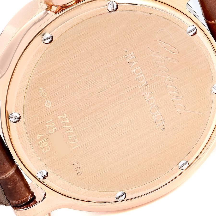 Chopard Happy Sport 7 Schwebende Diamant-Roségold-Damenuhr 7471 im Angebot 3