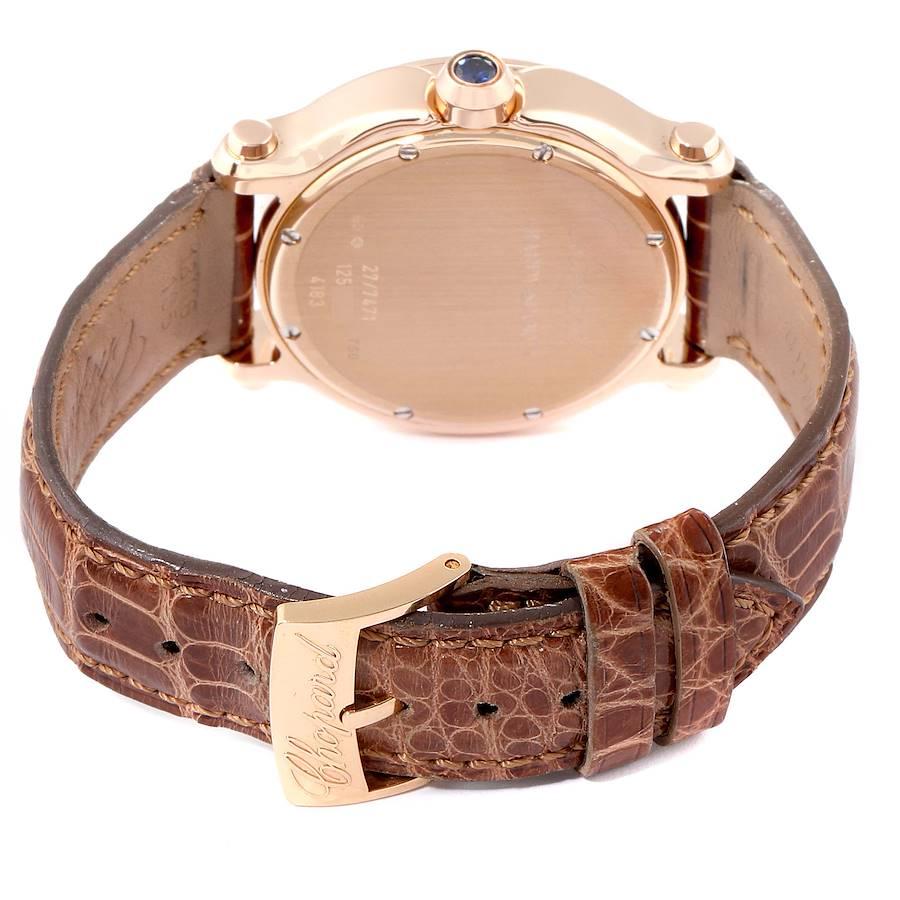 Chopard Happy Sport 7 Schwebende Diamant-Roségold-Damenuhr 7471 im Angebot 4