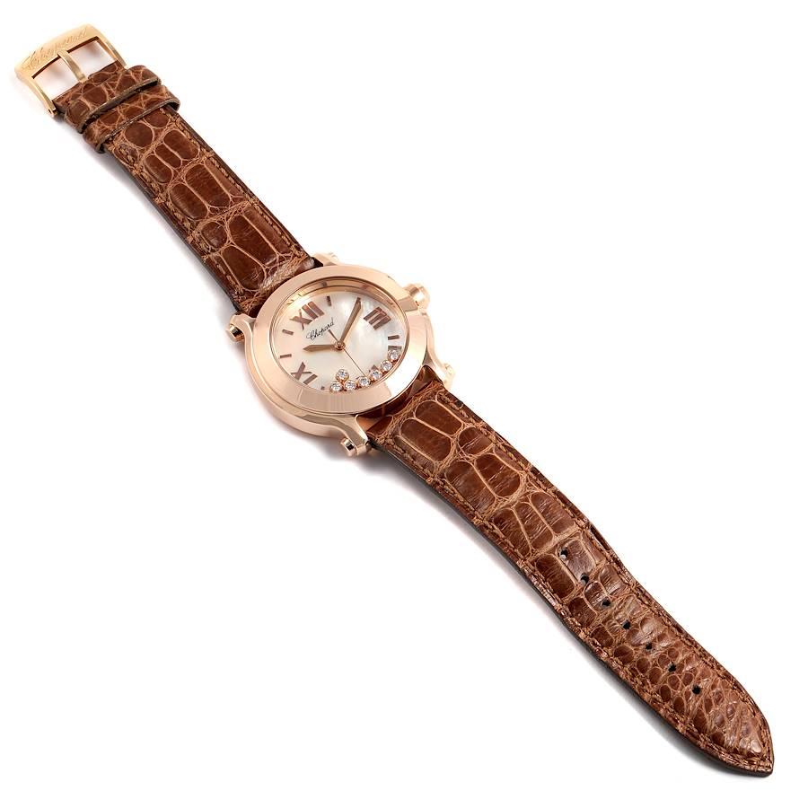 Chopard Happy Sport 7 Schwebende Diamant-Roségold-Damenuhr 7471 im Angebot 5