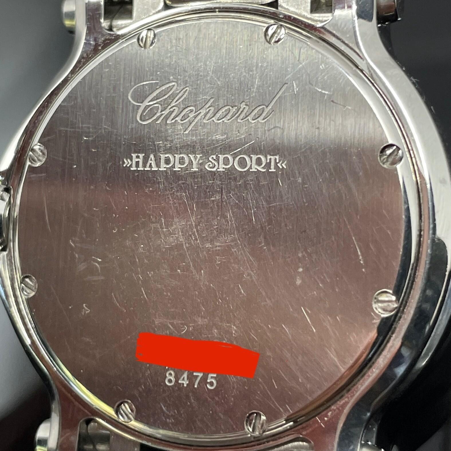 Chopard Happy Sport 7 Floating Diamond Quadrante Bianco 36mm Orologio al quarzo in acciaio 8475 in vendita 2