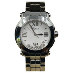 Chopard Happy Sport 7 Floating Diamond Quadrante Bianco 36mm Orologio al quarzo in acciaio 8475