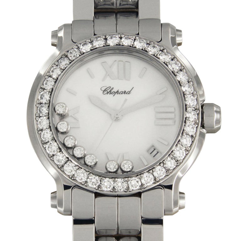 Chopard Happy Sport 7 Floating Diamonds Watch with Diamond Bezel  278477-3002 at 1stDibs | chopard floating diamond watch, watch with  floating diamonds, chopard watch floating diamonds