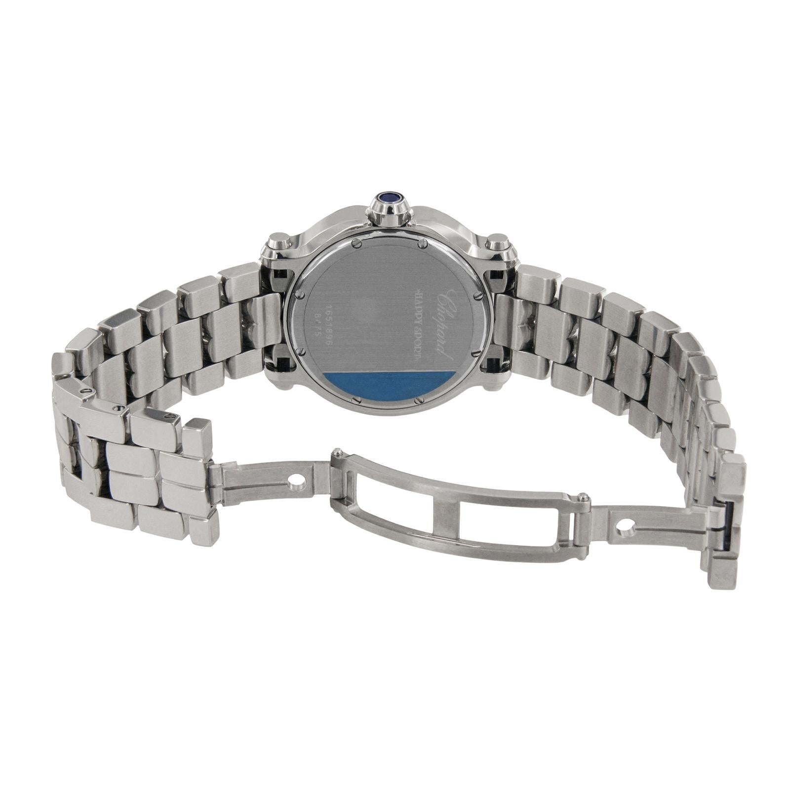 Chopard Happy Sport 7 Schwebende Diamanten-Uhr mit Diamant-Lünette 278477-3002 (Rundschliff) im Angebot