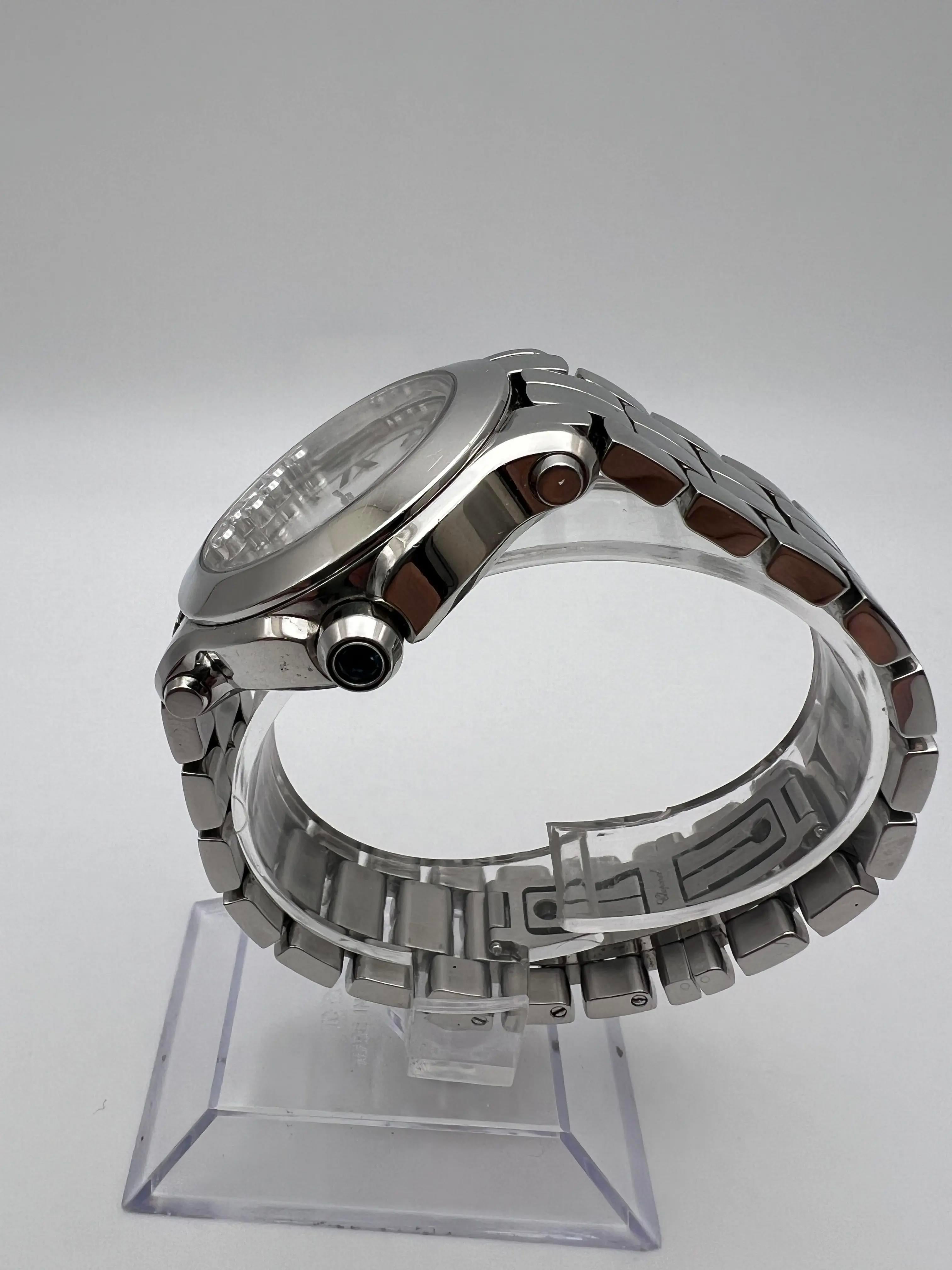 Chopard Happy Sport 8475 36mm Acier 7 Diamants flottants Cadran blanc en vente 1