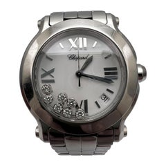 Chopard Happy Sport 8475 36mm Steel 7 Floating Diamonds White Dial