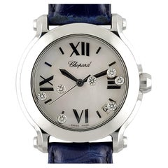 Chopard Happy Sport 8475 Runder 7 Diamanten MOP Perlmutt Zifferblatt Saphir 8475