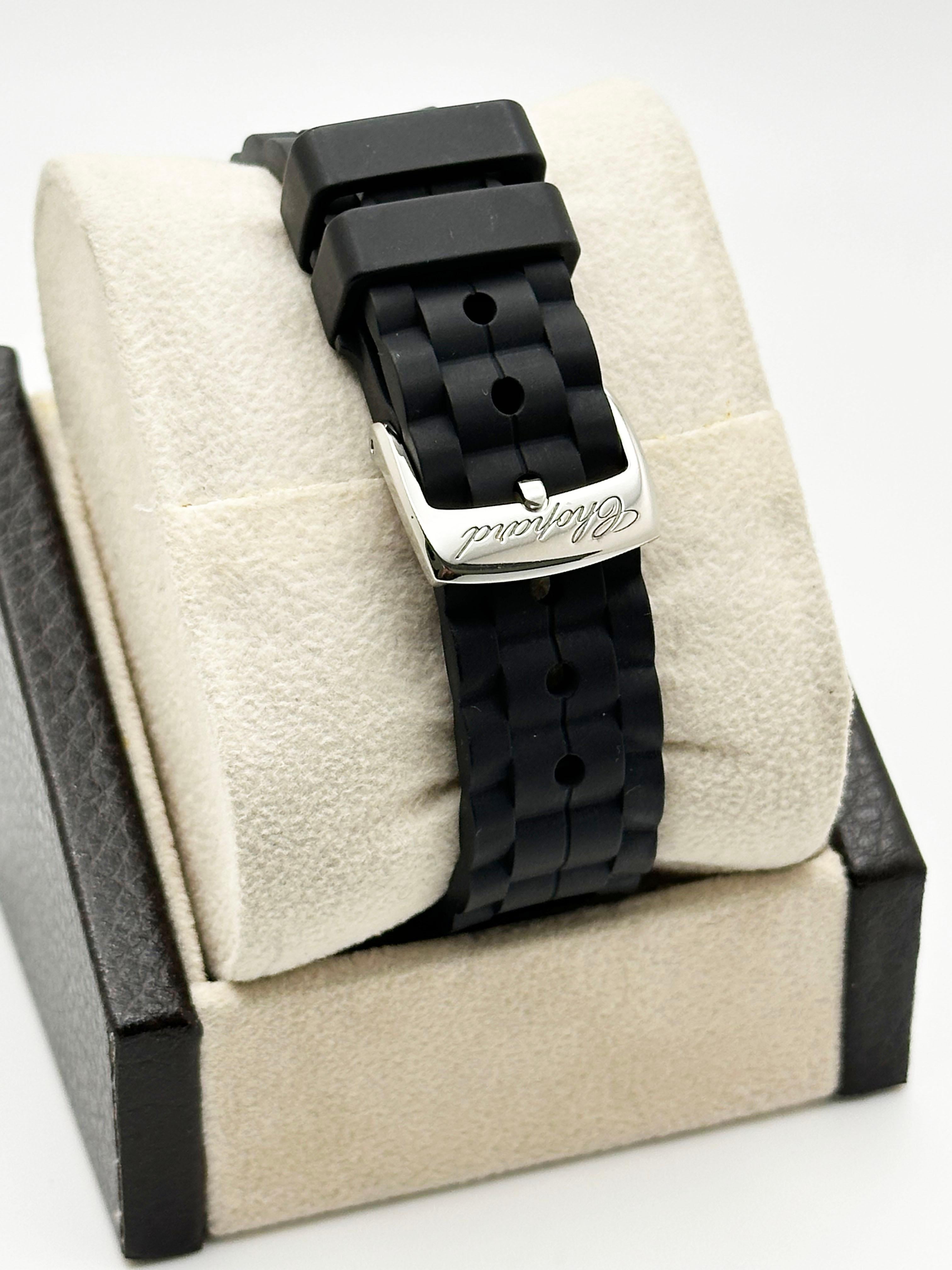 Chopard Happy Sport 8582 Lunetta galleggiante con diamanti in acciaio inossidabile 36mm in vendita 3