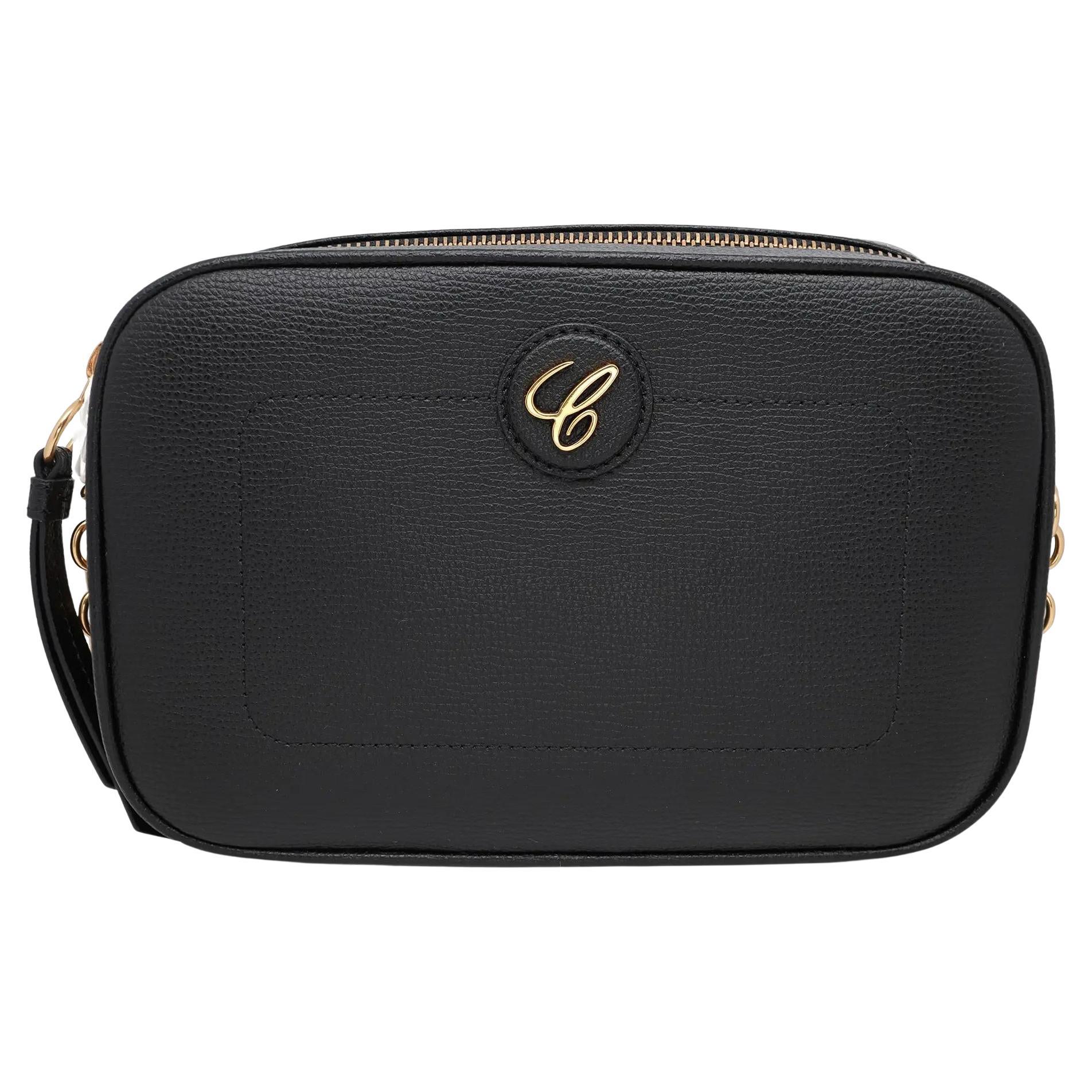 Chopard Happy Sport Bolsa para cámara de piel granulada negra 95000-1110 en venta