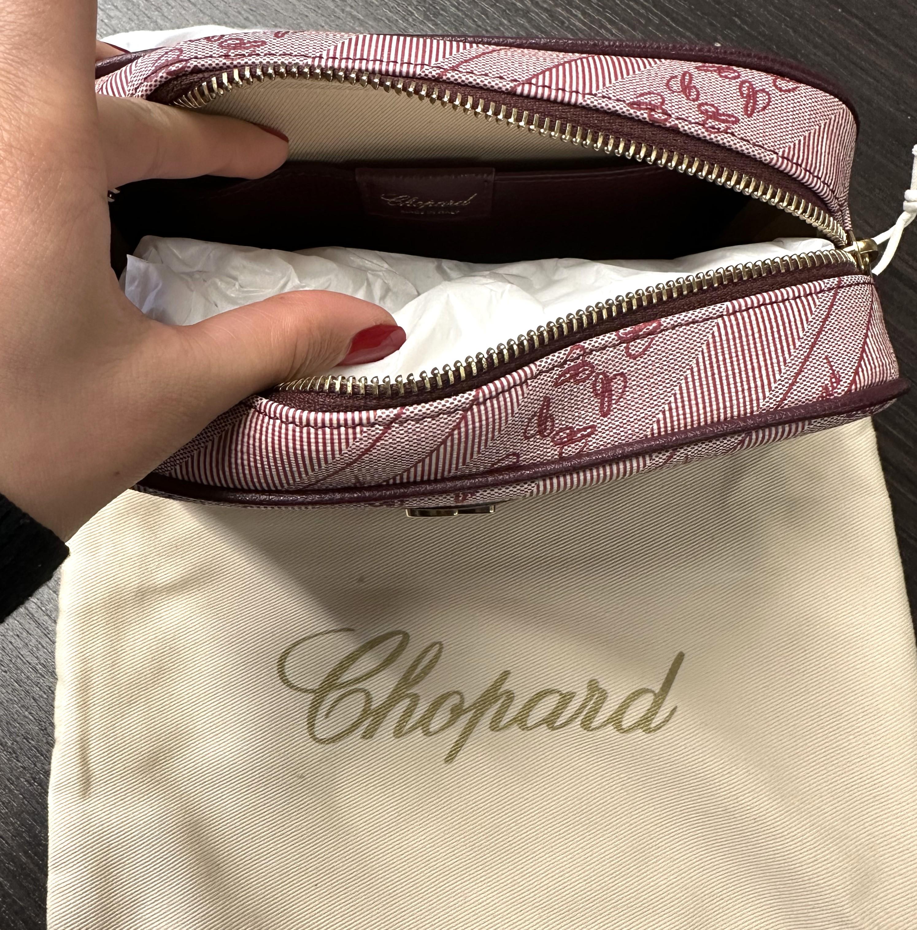 Chopard Happy Sport Bordeaux Red Canvas Camera Bag 95000-1114 For Sale 1