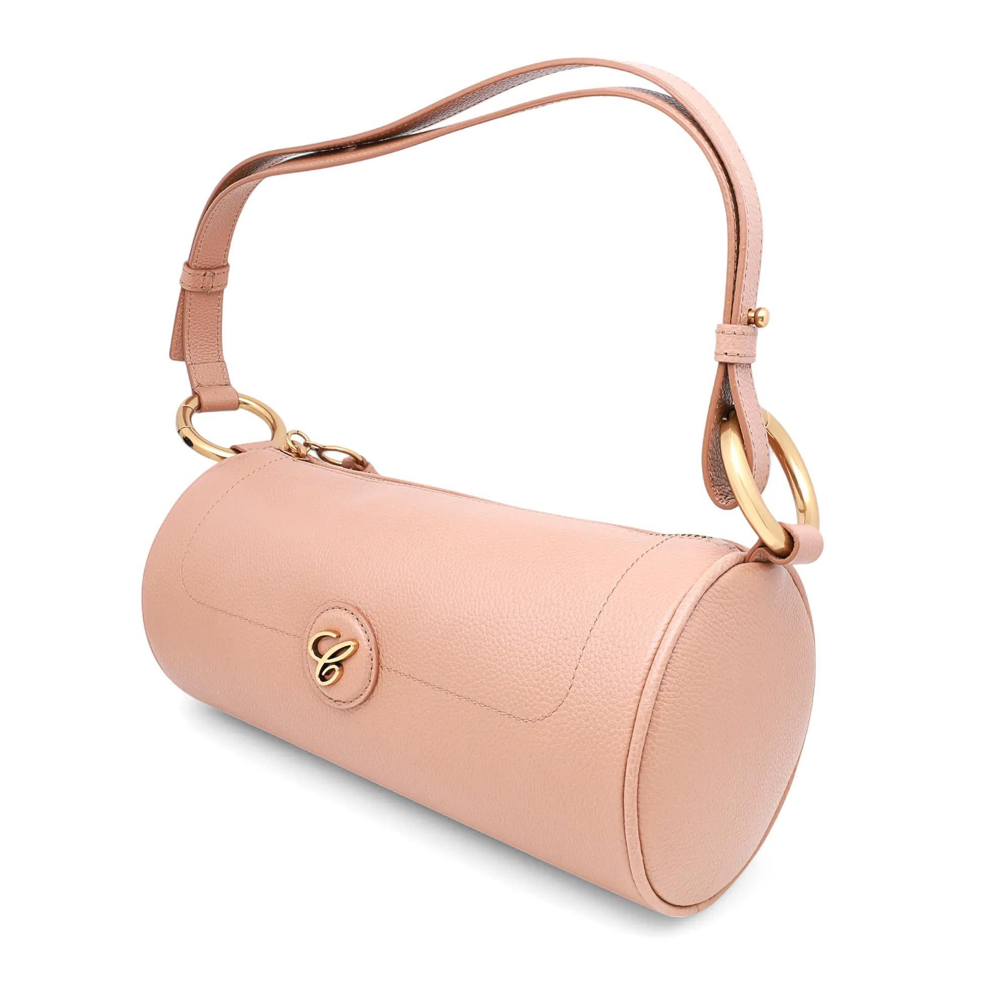 Beige Chopard Happy Sport Camel Grained Leather Mini Shoulder Bag 95000-1202 For Sale