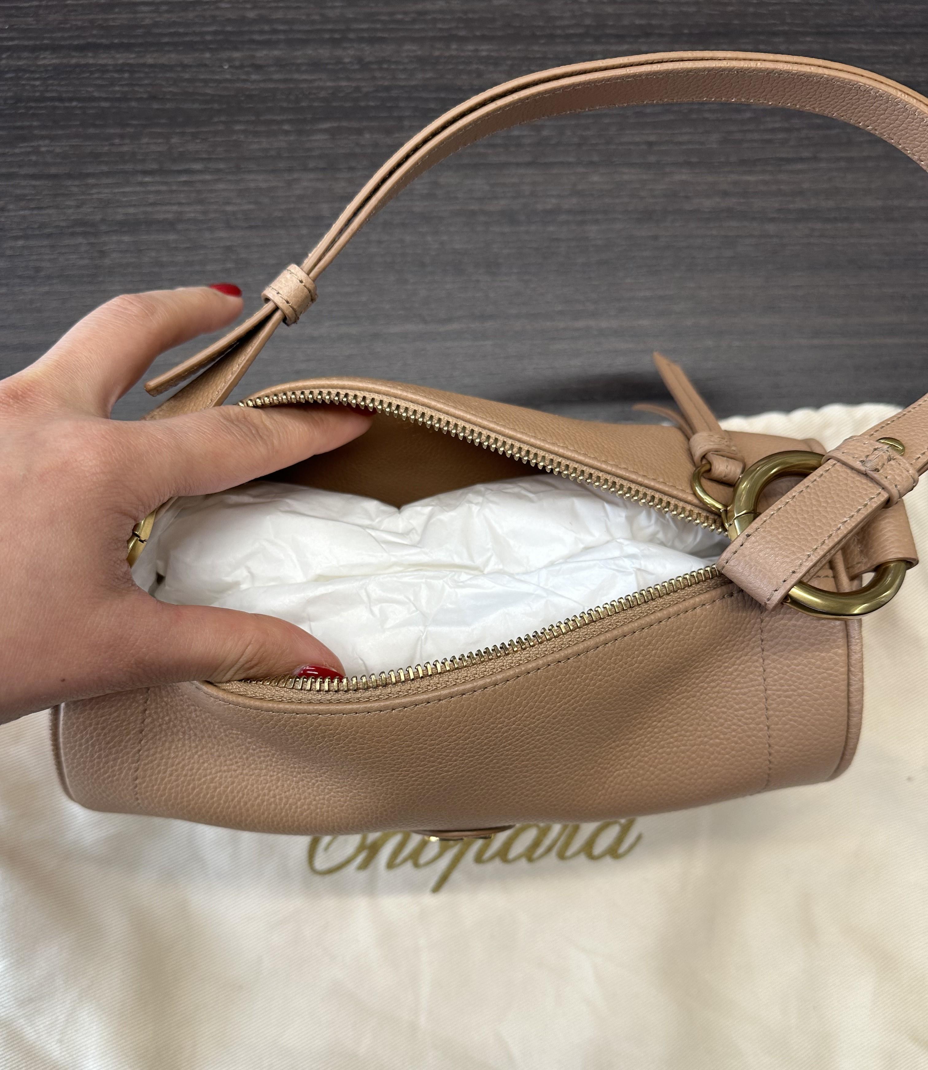 Chopard Happy Sport Camel Grained Leather Mini Shoulder Bag 95000-1202 For Sale 1