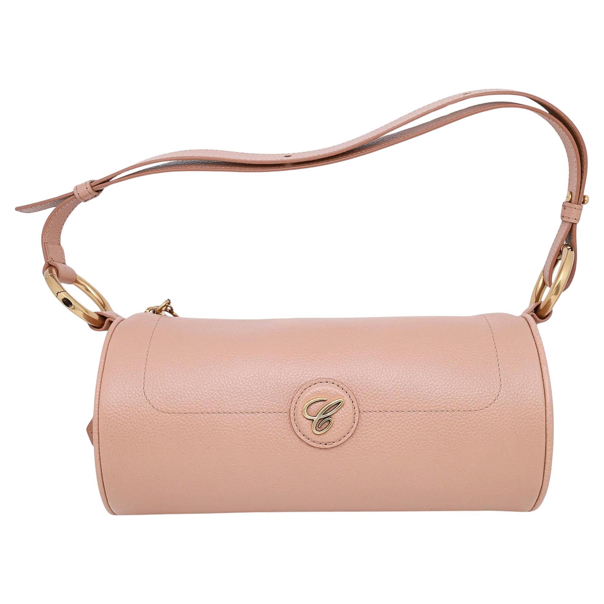 Chopard Happy Sport Camel Grained Leather Mini Shoulder Bag 95000-1202 For Sale