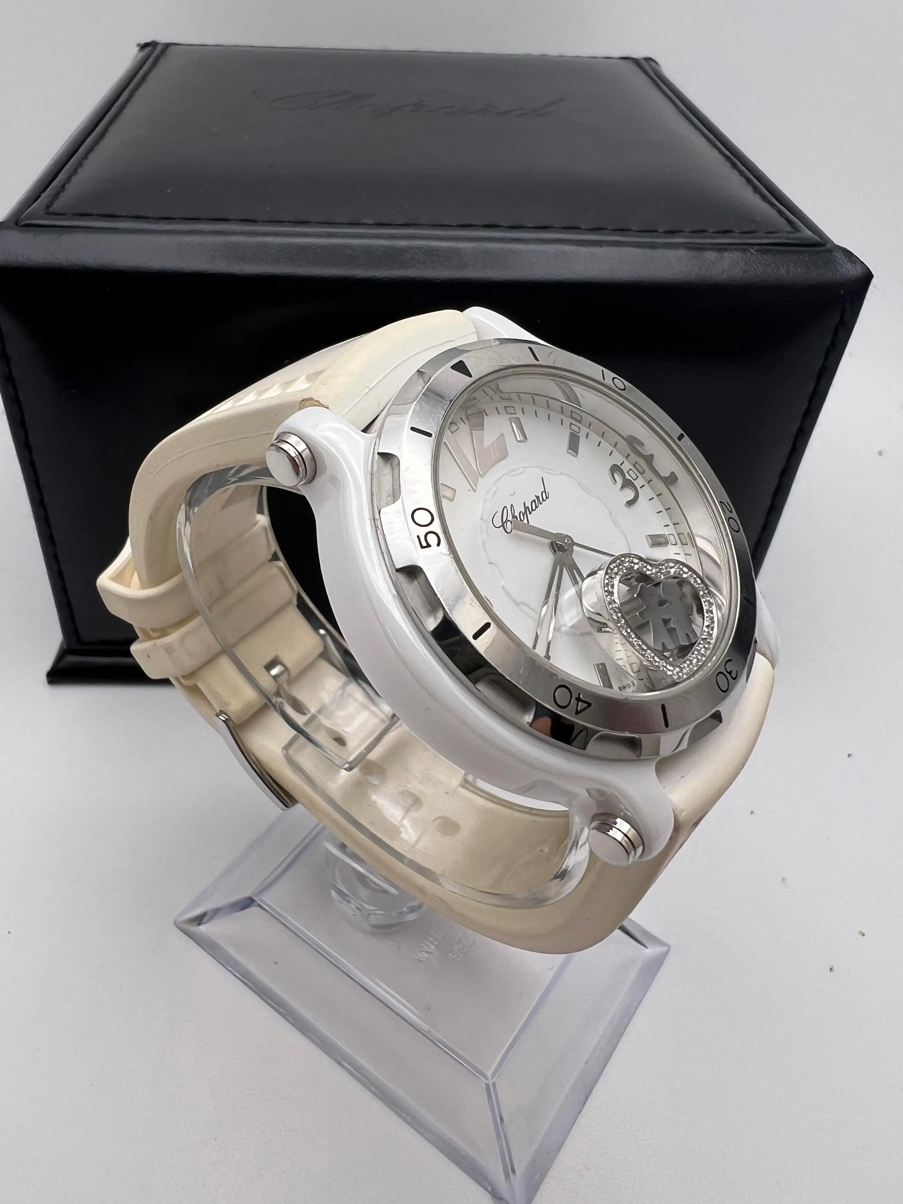 Chopard Happy Sport Ceramic Floating Heart Valentine Edition 288507-9021 B&P For Sale 2