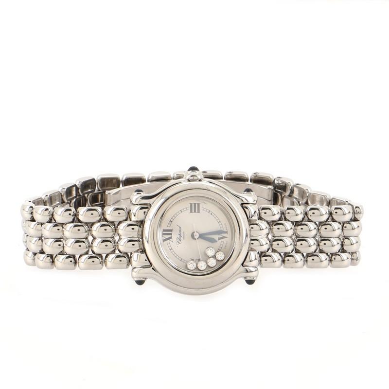 Chopard Happy Sport Classic Round Quartz Watch Stainless Steel In Good Condition In New York, NY
