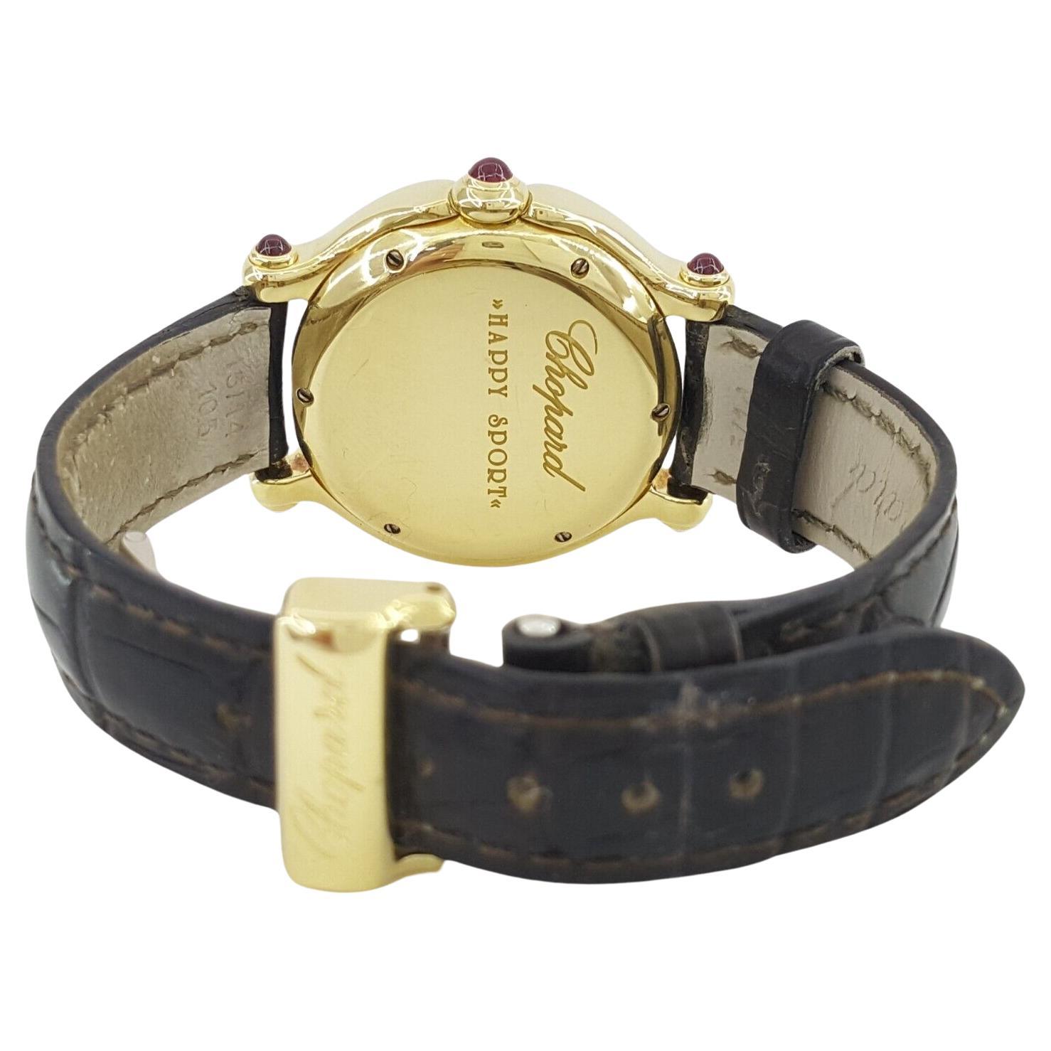 Men's Chopard Happy Sport Diamond Bezel & Floating Diamond Watch For Sale