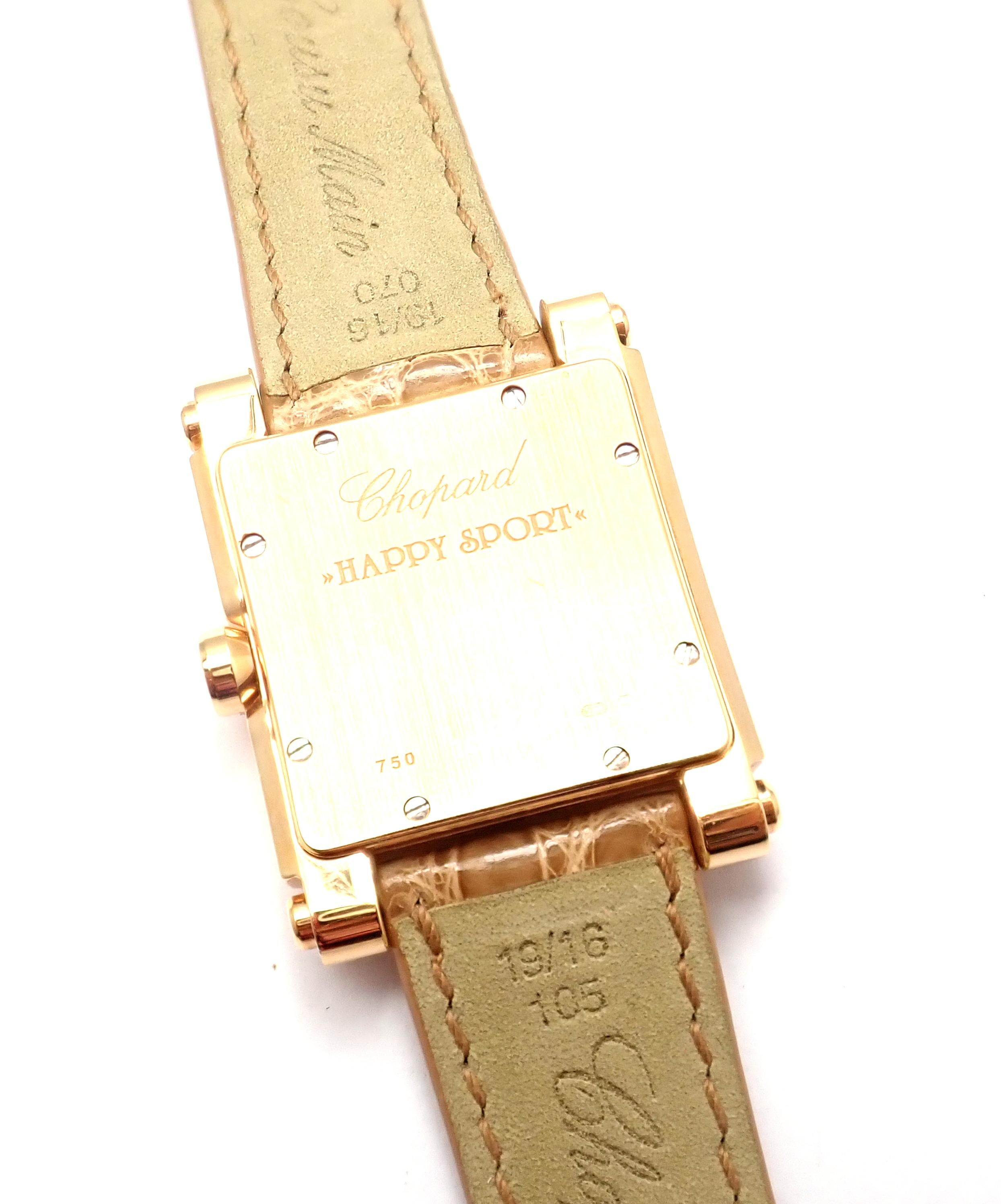 Chopard Happy Sport Diamond Rose Gold Watch 1