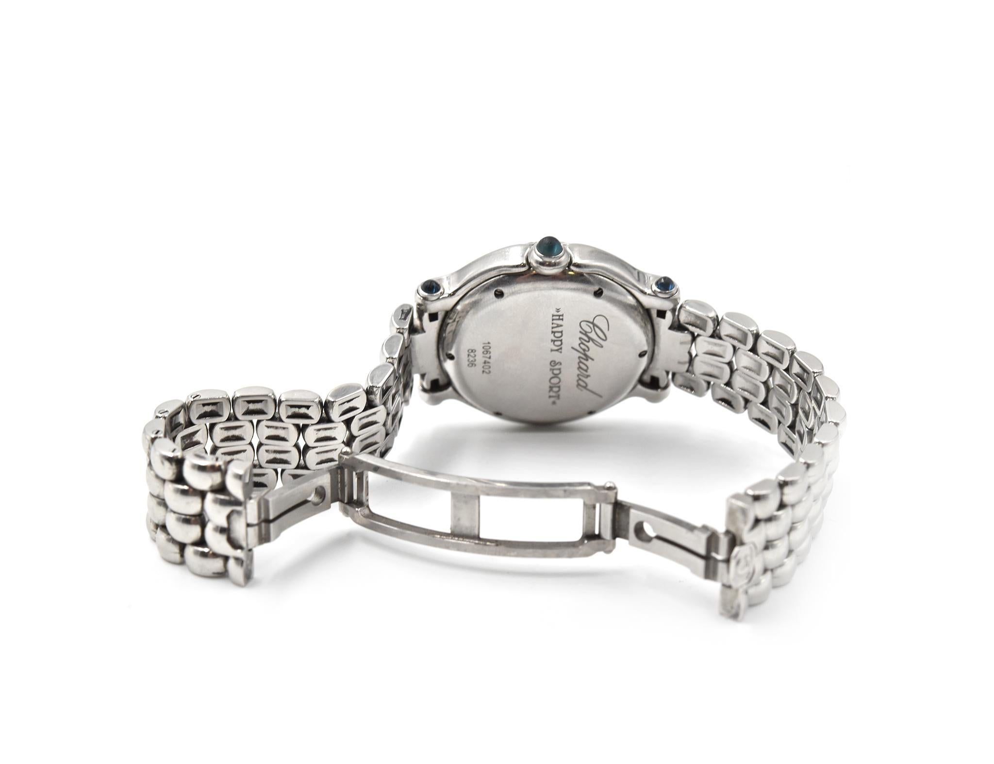 Women's Chopard “Happy Sport” Diamond Stainless Steel Ladies Watch Ref 8236