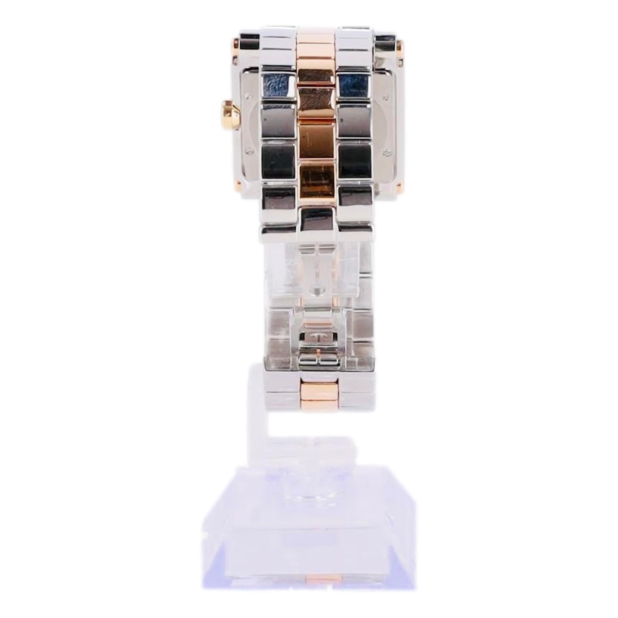 Brilliant Cut Chopard Happy Sport Diamond, Steel & 18k Rose Gold Watch For Sale