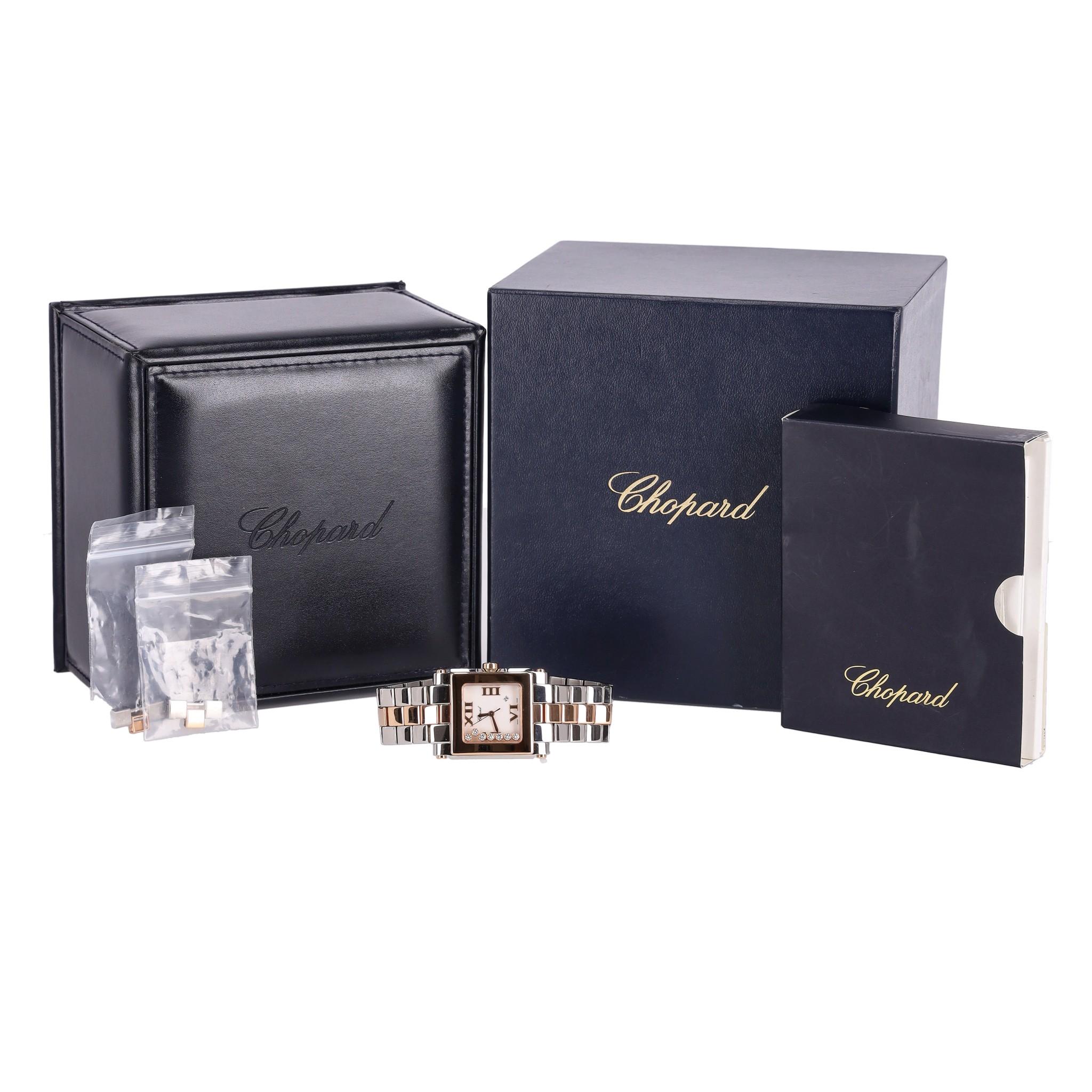 Chopard Happy Sport Diamond, Steel & 18k Rose Gold Watch For Sale 2